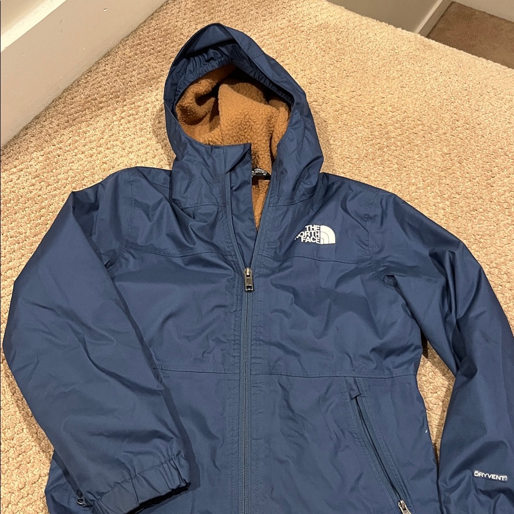 The North Face Navy Jacket with Brown Lining